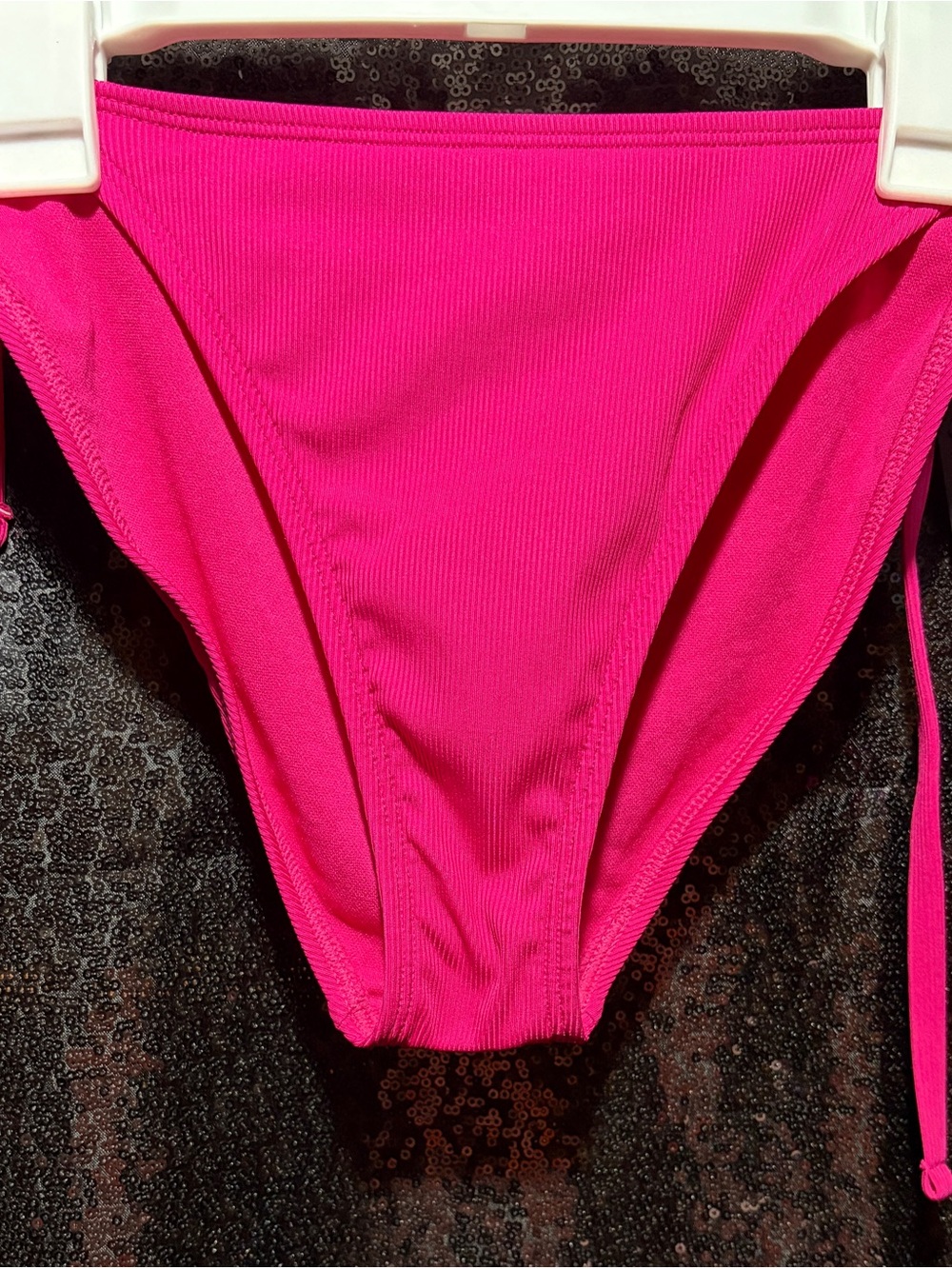 Shade & Shore Hot Pink Ribbed Bikini Bottom